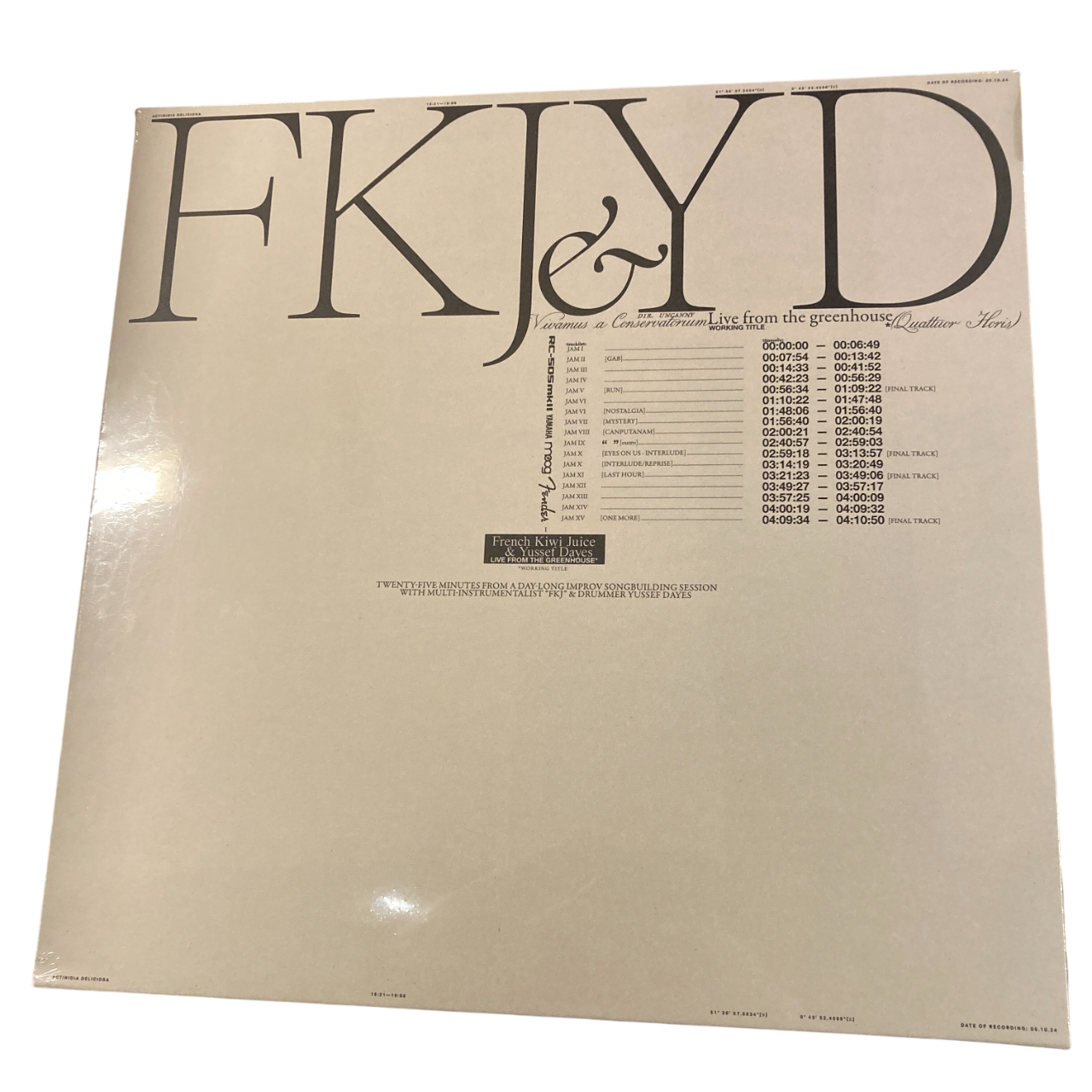 FKJ & Yussef Dayes - Live From The Greenhouse | LP